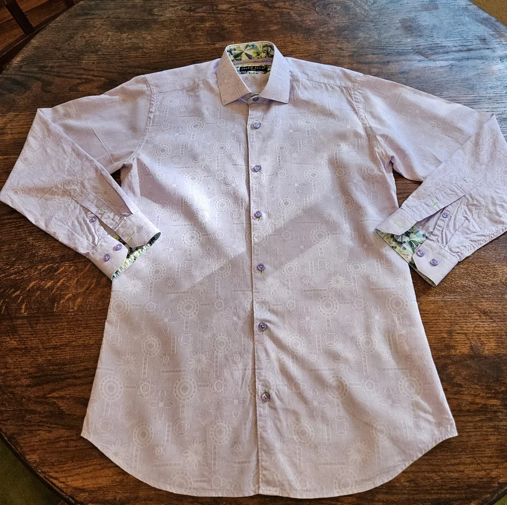 Jared Lang Men's Purple Patterned Sz2 - Picture 3 of 10